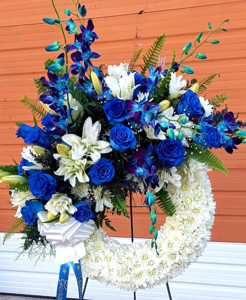 Blue Rose Open Wreath