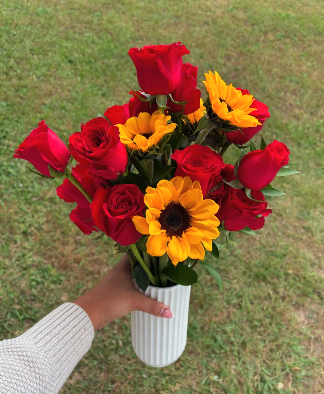 Bright Heart Vase Arrangement