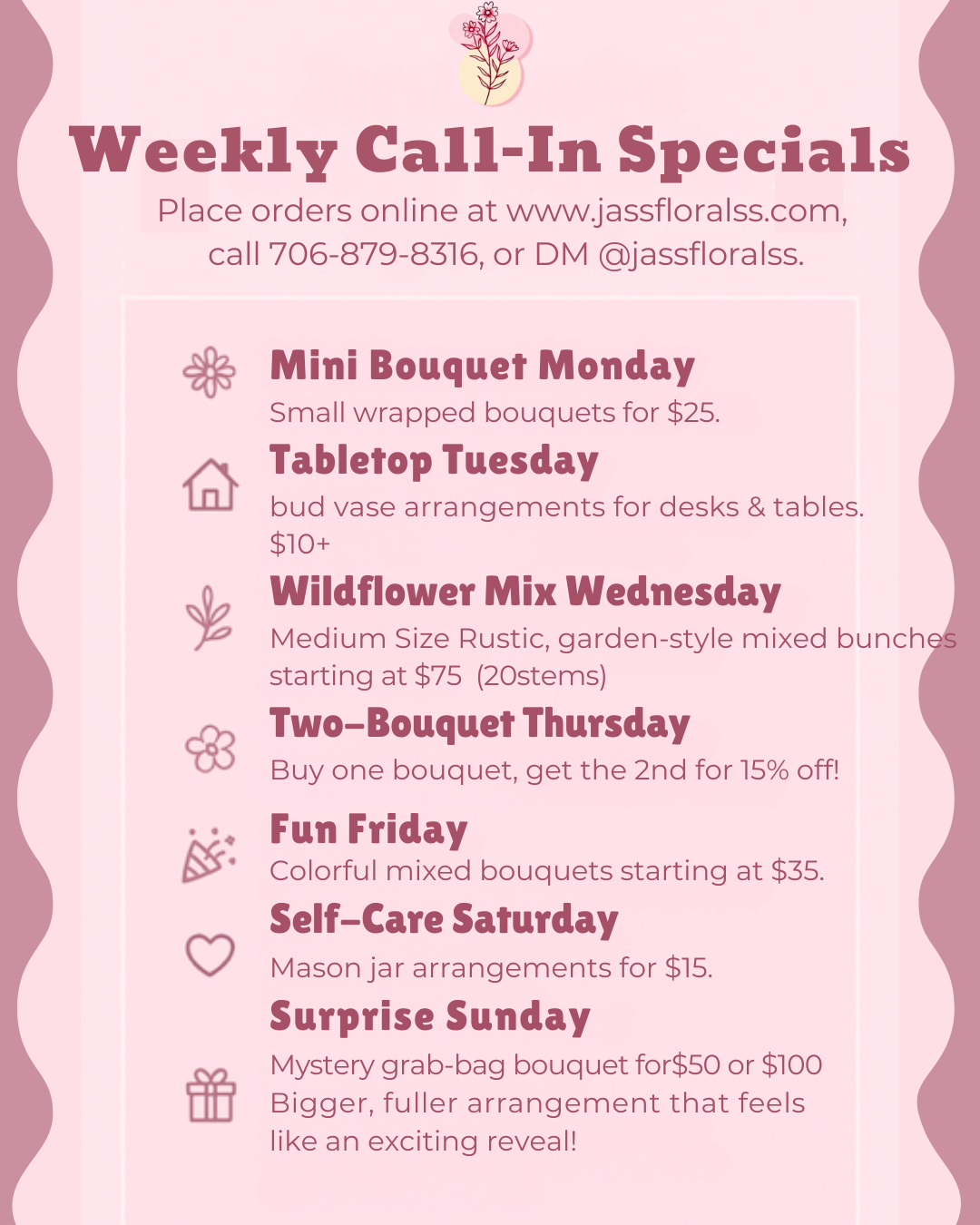 Weekly Call-In Specials of the Day